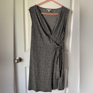 Women’s Dress Dana Bachman Wrap Polka Dot Black  White Office Work‎ XL